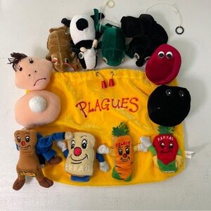 Vintage Rite Lite Passover &‎ Plagues Finger Puppets Plush Teaching Toy 13 Piece
